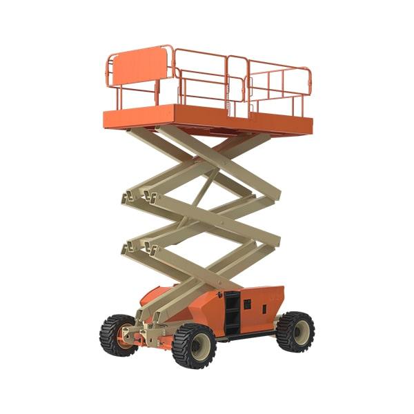 scissor lifts are frequently used for material handling and are capable of lifting heavy equipment