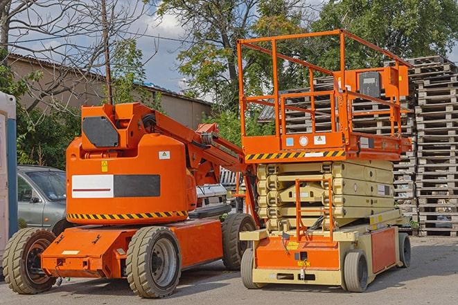 forklift maneuvering through crowded warehouse space in Annandale VA